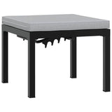 Garden Bench Set with Cushions 3 pcs Black Powder-coated Steel - Top-Down View