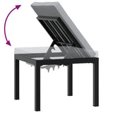 Garden Bench Set with Cushions 3 pcs Black Powder-coated Steel - Close-Up Angle