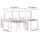 Garden Bench Set with Cushions 3 pcs Black Powder-coated Steel - Extra Image