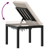 Garden Bench Set with Cushions 4 pcs Black Powder-coated Steel - Close-Up Angle