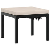 Garden Bench Set with Cushions 3 pcs Black Powder-coated Steel - Top-Down View