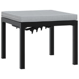 Garden Bench Set with Cushions 3 pcs Black Powder-coated Steel - Top-Down View