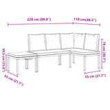 Garden Bench Set with Cushions 3 pcs Black Powder-coated Steel - Extra Image