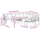 7 Piece Garden Sofa Set with Cushions Black Powder-coated Steel - Extra Image