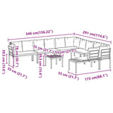 7 Piece Garden Sofa Set with Cushions Black Powder-coated Steel - Extra Image