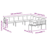 6 Piece Garden Sofa Set with Cushions Black Powder-coated Steel - Extra Image