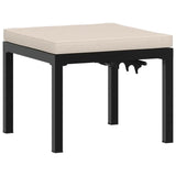 4 Piece Garden Sofa Set with Cushions Black Powder-coated Steel - Top-Down View