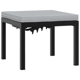 4 Piece Garden Sofa Set with Cushions Black Powder-coated Steel - Top-Down View