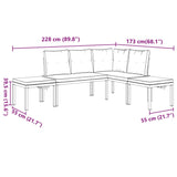 4 Piece Garden Sofa Set with Cushions Black Powder-coated Steel - Extra Image