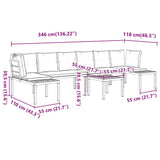 5 Piece Garden Sofa Set with Cushions Black Powder-coated Steel