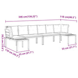 4 Piece Garden Sofa Set with Cushions Black Powder-coated Steel - Low Angle