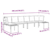 4 Piece Garden Sofa Set with Cushions Black Powder-coated Steel