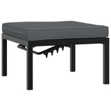 4 Piece Garden Sofa Set with Cushions Black Aluminium - Top-Down View