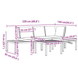 4 Piece Garden Sofa Set with Cushions Black Aluminium - Extra Image