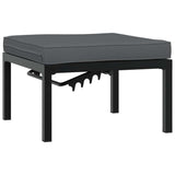 3 Piece Garden Sofa Set with Cushions Black Aluminium - Top-Down View