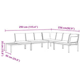 4 Piece Garden Sofa Set with Cushions Black Aluminium - Low Angle
