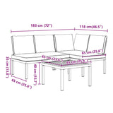3 Piece Garden Sofa Set with Cushions Black Aluminium