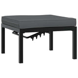 4 Piece Garden Sofa Set with Cushions Black Aluminium - Top-Down View