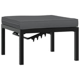 3 Piece Garden Sofa Set with Cushions Black Aluminium - Top-Down View
