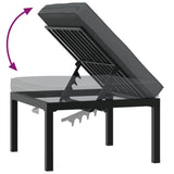 3 Piece Garden Sofa Set with Cushions Black Aluminium - Rear View