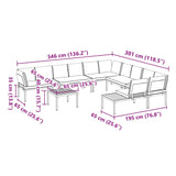 7 Piece Garden Sofa Set with Cushions Black Aluminium - Extra Image