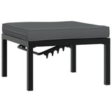 4 Piece Garden Sofa Set with Cushions Black Aluminium - Top-Down View