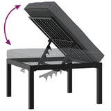 4 Piece Garden Sofa Set with Cushions Black Aluminium - Rear View