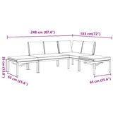 4 Piece Garden Sofa Set with Cushions Black Aluminium - Extra Image