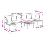 5 Piece Garden Sofa Set with Cushions Black Aluminium