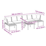 5 Piece Garden Sofa Set with Cushions Black Aluminium - Extra Image