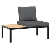 4 Piece Garden Sofa Set with Cushions Black Aluminium - Top-Down View