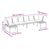 4 Piece Garden Sofa Set with Cushions Black Aluminium - Low Angle