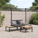 3 Piece Garden Sofa Set with Cushions Black Aluminium