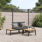 3 Piece Garden Sofa Set with Cushions Black Aluminium