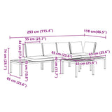 4 Piece Garden Sofa Set with Cushions Black Aluminium - Extra Image
