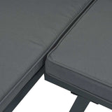 3 Piece Garden Sofa Set with Cushions Black Aluminium - Rear View