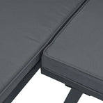 3 Piece Garden Bench Set with Cushions Black