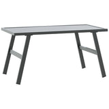 5 Piece Garden Bench Set with Cushions Black Powder-coated Steel