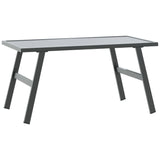 5 Piece Garden Bench Set with Cushions Black Powder-coated Steel - Top-Down View