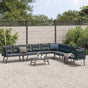 5 Piece Garden Bench Set with Cushions Black