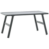 4 Piece Garden Benches with Cushions Black Powder-coated Steel - Top-Down View