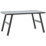 5 Piece Garden Bench Set with Cushions Black Powder-coated Steel