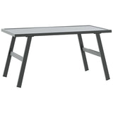 5 Piece Garden Bench Set with Cushions Black Powder-coated Steel - 45-Degree Angle