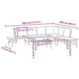 5 Piece Garden Bench Set with Cushions Black Powder-coated Steel - Extra Image