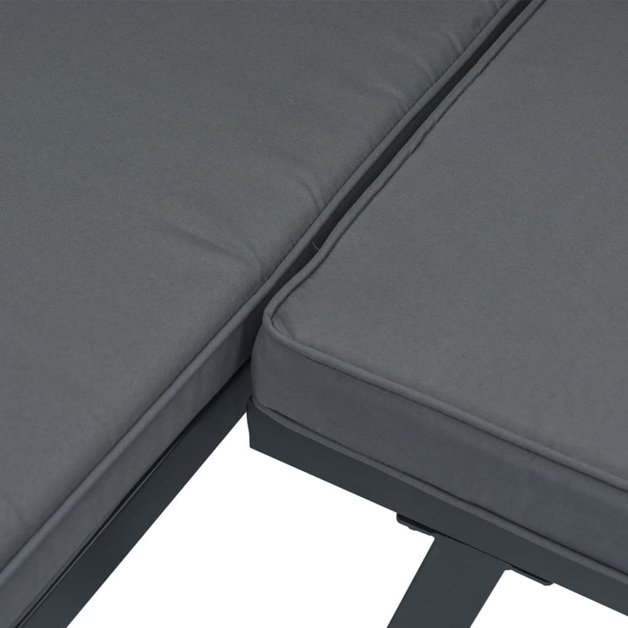 7 Piece Garden Bench Set with Cushions Black