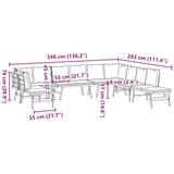 7 Piece Garden Bench Set with Cushions Black Powder-coated Steel - Extra Image