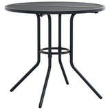 Stackable Garden Chair Set 3 Piece Anthracite Powder-coated Steel - Side View