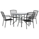Stackable Garden Chair Set 5 Piece Anthracite Powder-coated Steel