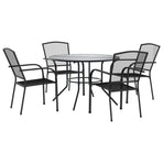 Stackable Garden Chair Set 5 Piece Anthracite Powder-coated Steel