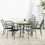 Stackable Garden Chair Set 7 Piece Anthracite Powder-coated Steel